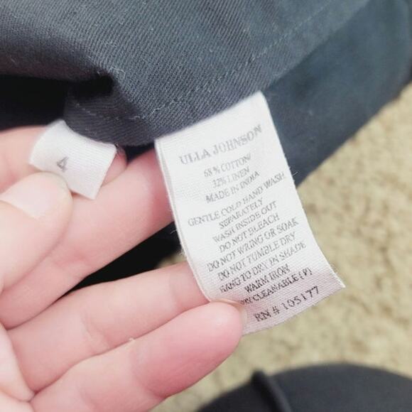 Ulla Johnson Marcelle Linen Blend Dress in Jet, sz 4 - Picture 14 of 16